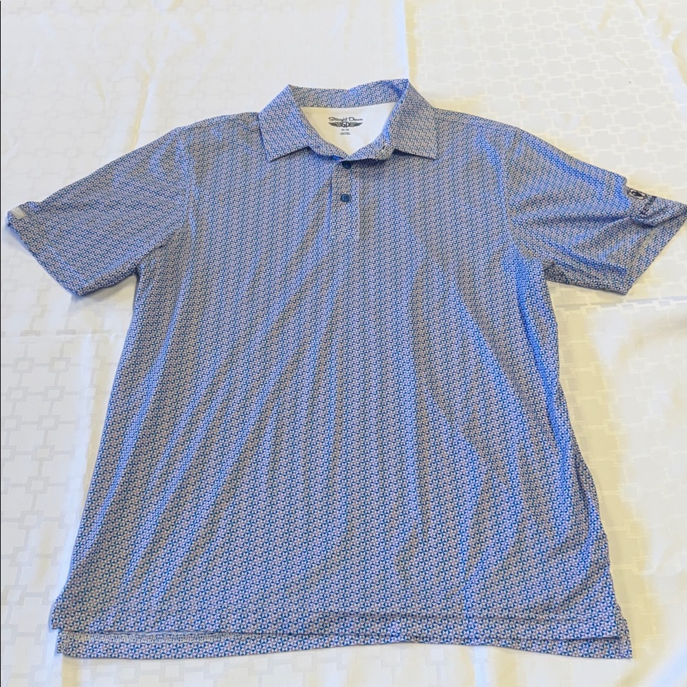 Straight Down Tetherow Polo Shirt Blue Pattern